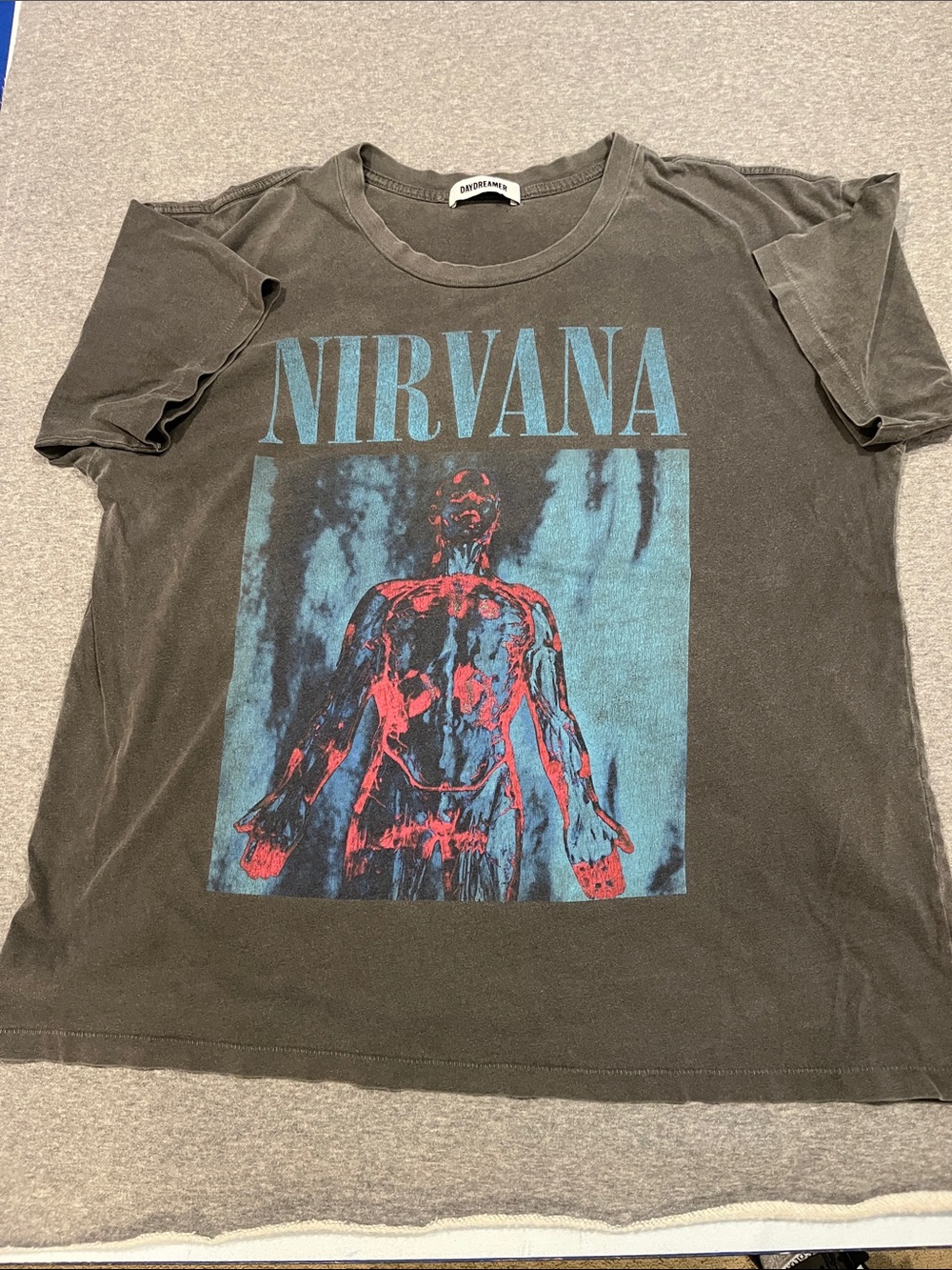 Daydreamer Nirvana Graphic T-Shirt washed out dark grey.